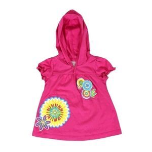 Hanna Andersson Baby Girl Pink Hooded Shirt Dress 0-3 Months
